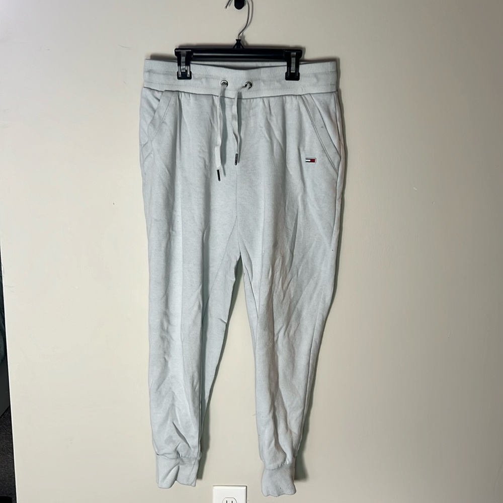 white sweatpants